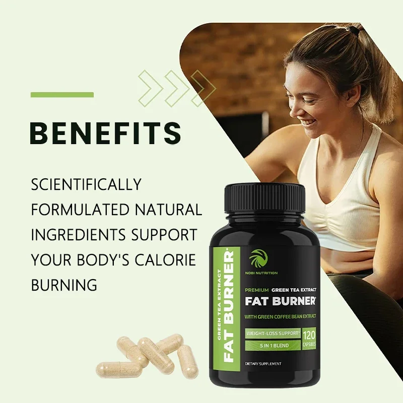 Green Tea Extract Fat Burner Contains Green Coffee Bean Extract for Men and Women Boosts Metabolism Keto Diet Health