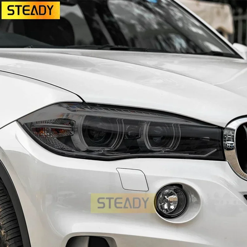 

2 Pcs Car Headlight Protective Film Headlamp Transparent Black TPU Sticker For BMW X5 G05 F15 M F85 2019 Accessories