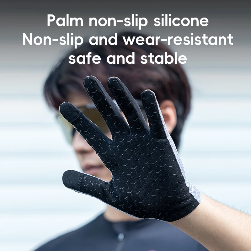 ROCKBROS Spring Summer Cycling Gloves Touch Screen Men Women MTB Road Bike Gloves Breathable Full Finger Motorcycle Riding Glove 5