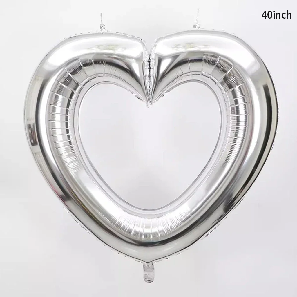 Description Picture 6 of itemLove Heart Aluminum Film Balloon Peach Heart Foil Balloon Wedding Room Decor Bride To Be Photobooth Props Baloon Bridal Shower