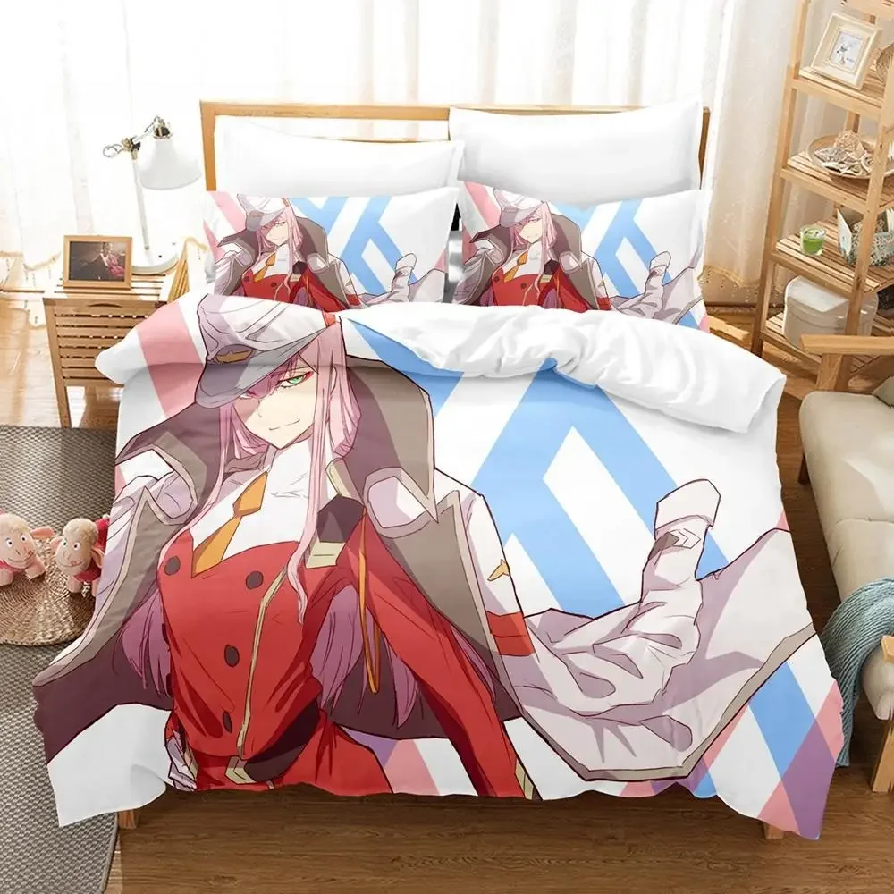Zero Two (Darling In The FranXX) 002 Bedding Set Single Twin Full Queen King Size Bed Set Aldult Kid Bedroom Duvet Cover Sets