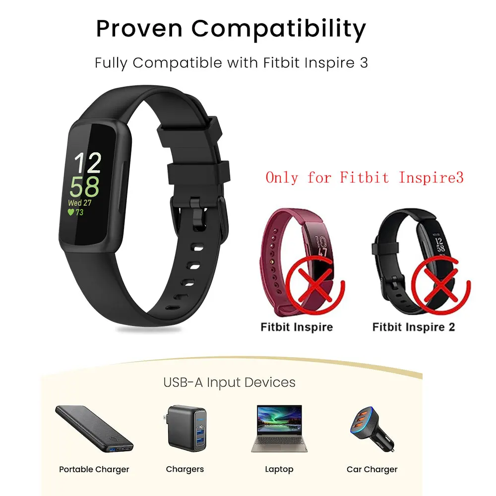 Fitbit Inspire 3 ü USB  ̺, Fitbit Inspire 3  Ʈ ġ  ũ ũ, 100cm, 1 