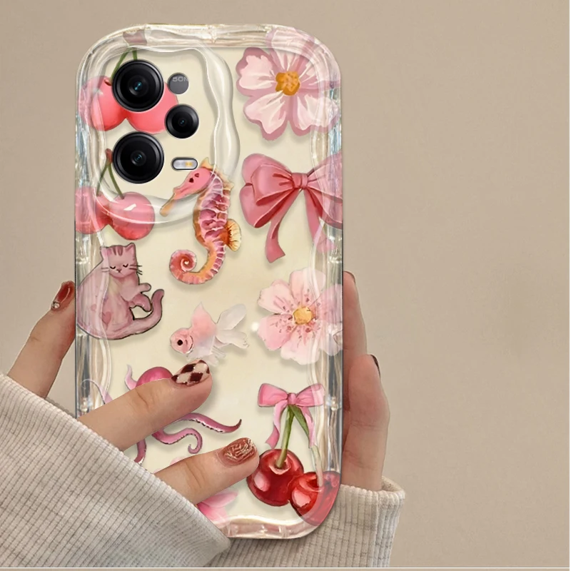 Charming Red Cherry Butterfly Soft Phone Case