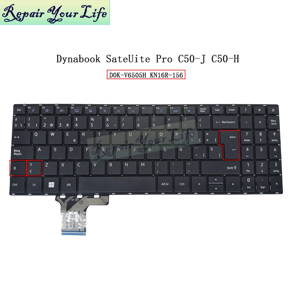 Tastiera Italiana NewNet Per Notebook Toshiba Satellite Pro C50-A E C55-A - Con Frame, Cablata, Non Retroilluminata - Garanzia 365 Giorni - 3