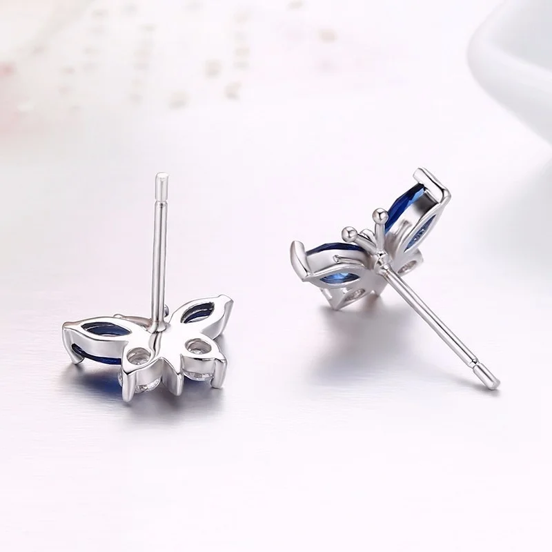 Niedliche kleine 925er-Sterlingsilber-Schmetterlings-Himmelblaue CZ-Ohrstecker für Frauen und Mädchen, y2k-Ohrschmuck, Piercing Joyas – Detail 21