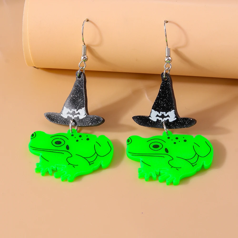 Aihua New Boho Acrylic Frog Earrings for Women Cartoon Animal Earrings Funny Jewelry Gifts