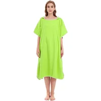 Solid color adult beach bathrobe Microfiber double-sided velvet water absorption quick drying cloak hooded changing bathrobe 6
