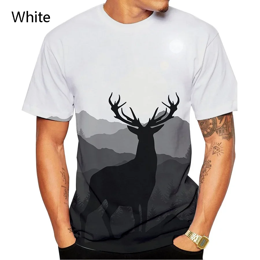 

2024 Summer New Hot Sale Animal Elk 3D Printed Deer T-Shirt for Women and Men Unisex Fashion Oversized Casual Plus Size Kid Tops