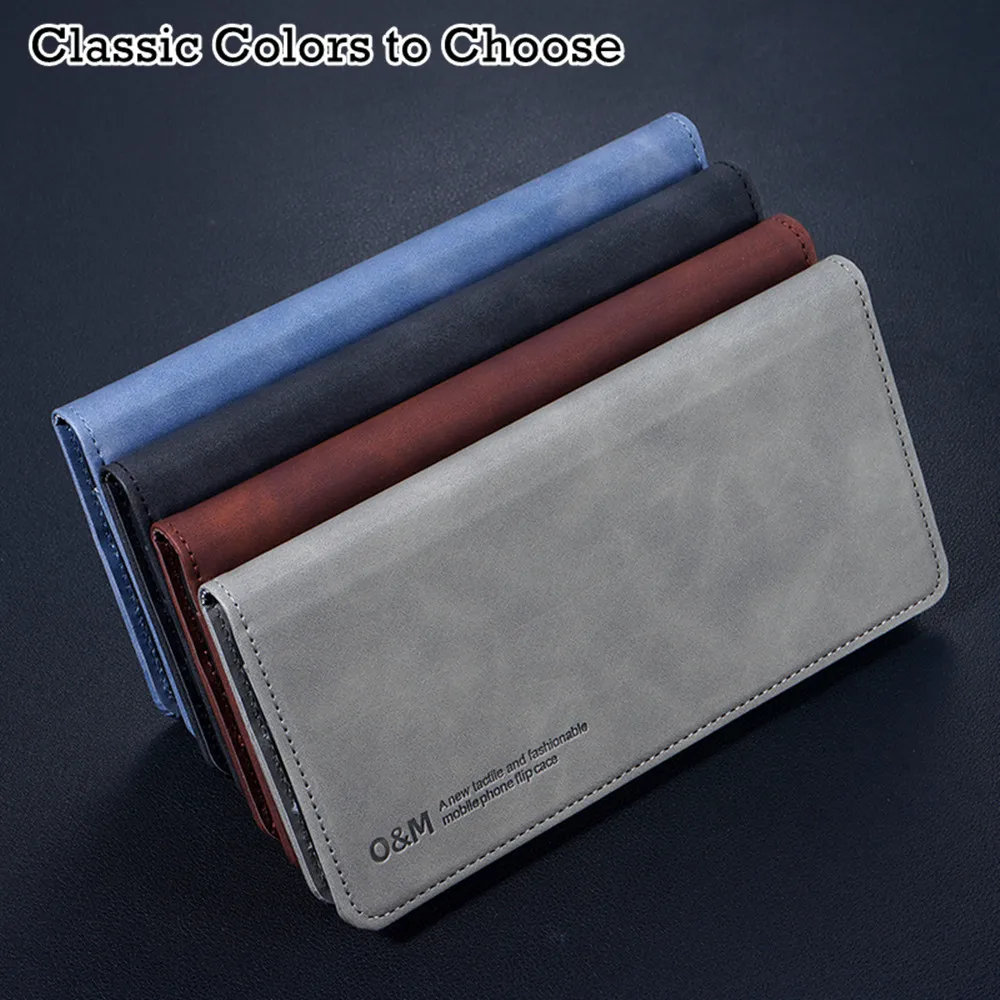 Elegant Leather Stand Flip Wallet Case with Card Slot and Magnetic Buckle