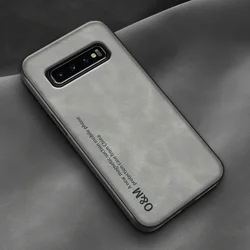 Deluxe Magnetic Leather Phone Case with Silicone Protection - S10 (Light Gray -2)