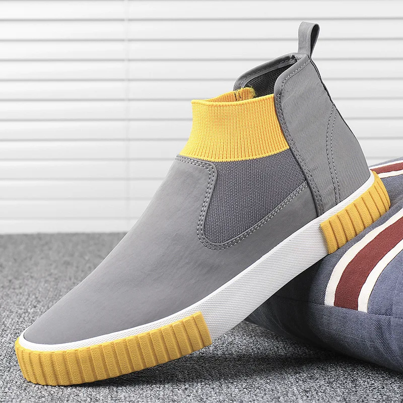 High Top Men Shoes Flats Slip on Casual Shoes Male Canvas Plimsolls Espadrilles Man Trainers for Casual Shoes Sport Shoes