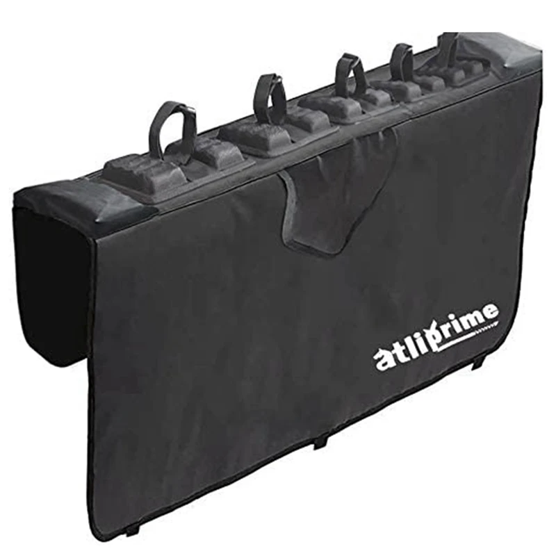 

ATLIPRIME защитная накладка на заднюю дверь с крепежными ремнями для багажника, накладка на заднюю дверь с 2 карманами для инструментов