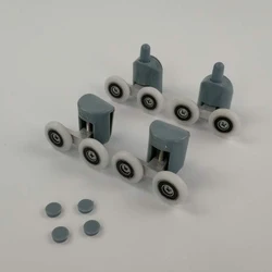 Premium Zinc Alloy Double Shower Door Roller with Multiple Bearing Diameters - 27mm (2pcs upper 2pcslower)