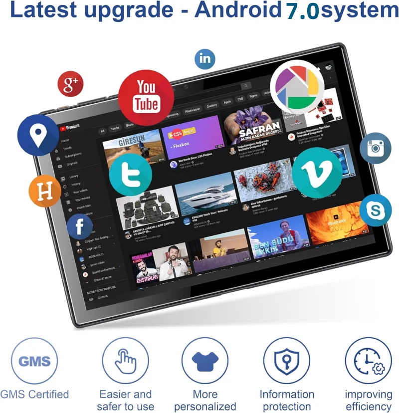 P10 안드로이드 7.0 MT8163 프로세서 10.1인치 1.5GHz 64비트 WIFI OM MT8163 프로세서 1920 x 1200 픽셀 태블릿 PC 2GB RAM 32GB ROM