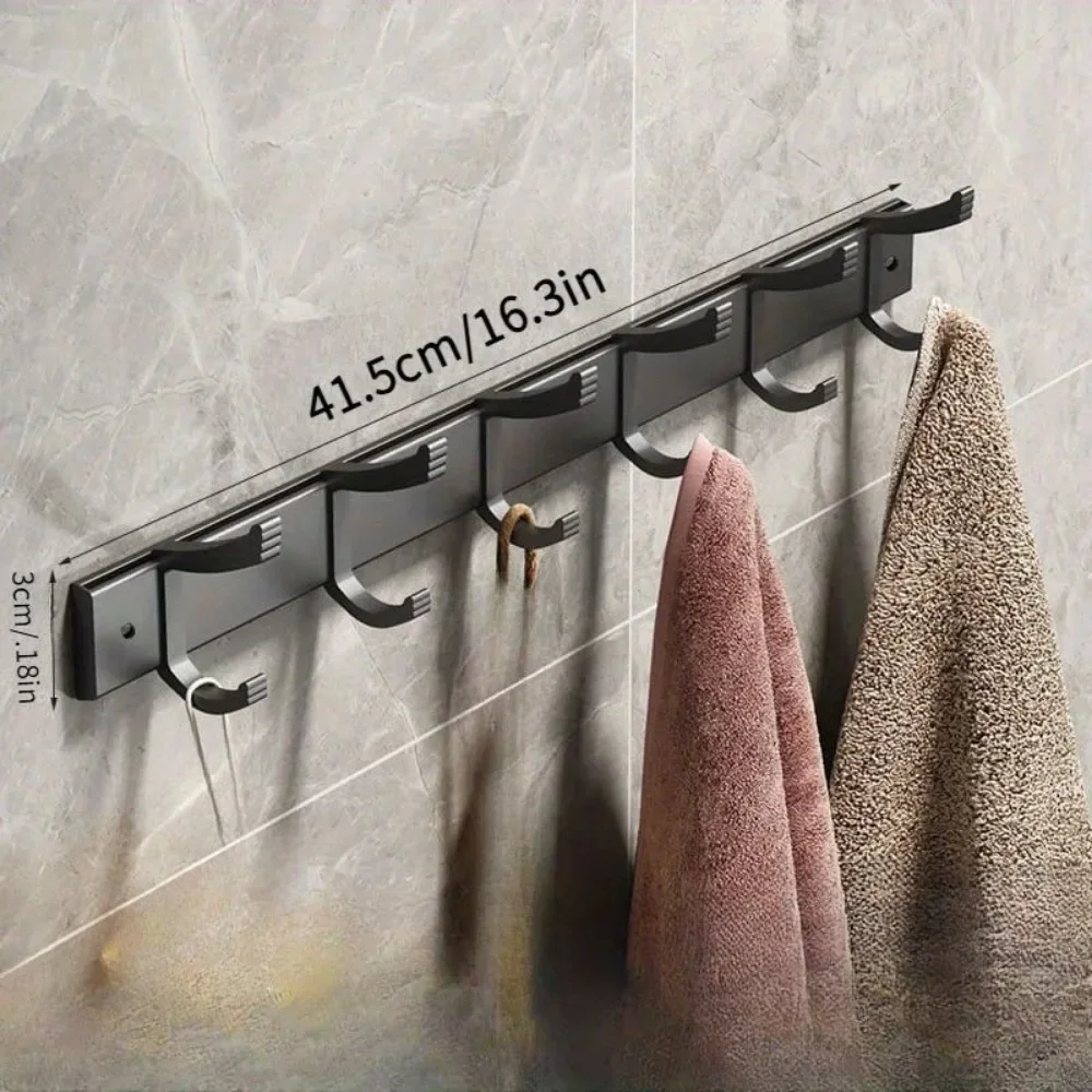Multifunctional Hanger Wall Mount Coat Hook Wall Mount, Hanger Wall Hook Punch Free Hook Wall Hanger Towel Rack，Coat rack 4