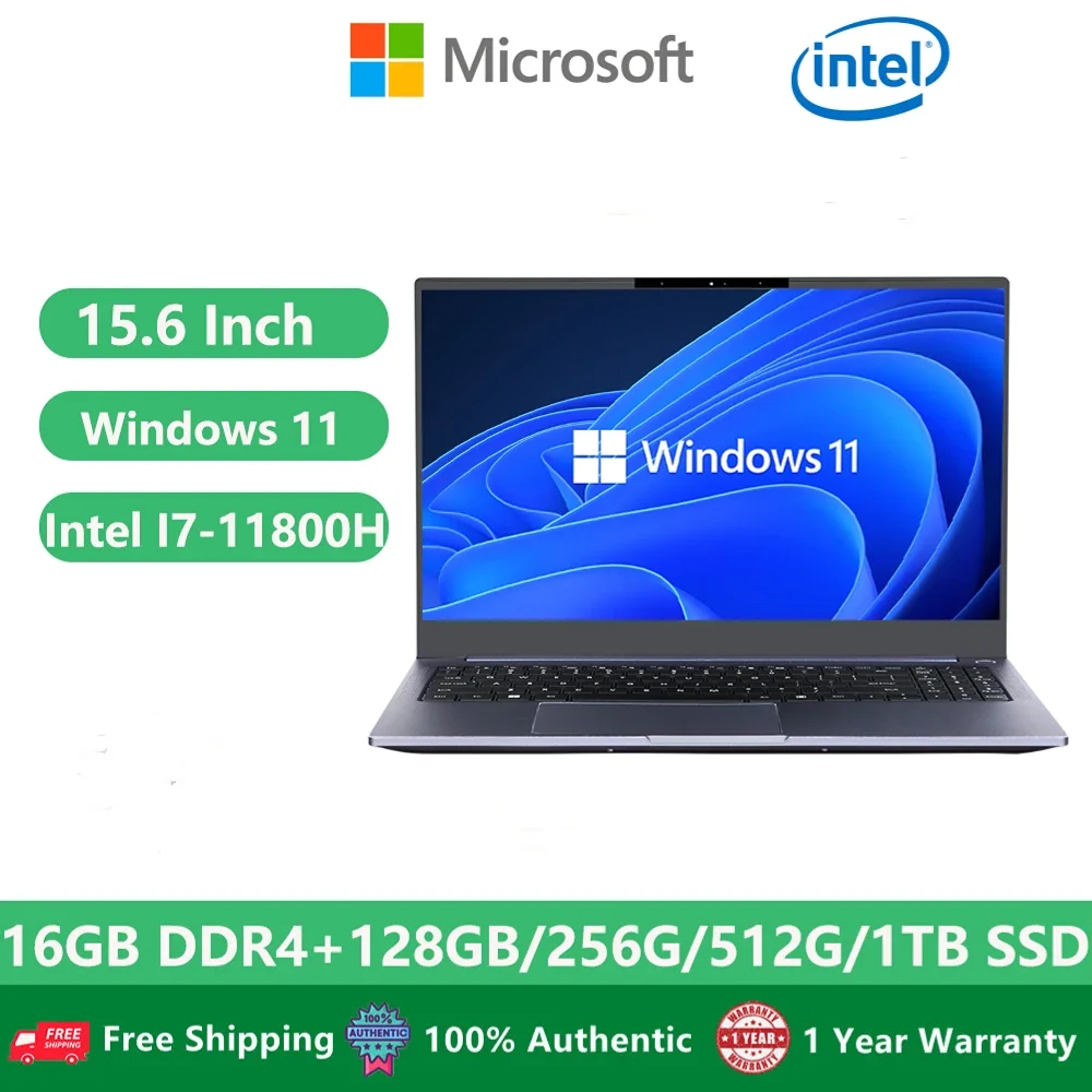 2023 Gaming I7 Windows 11 Laptop Quaderni Aziendali Per Ufficio Netbook In Metallo 11Th Intel Core I7-11800H 64Gb Ram 2Tb Ssd M.2 Wifi