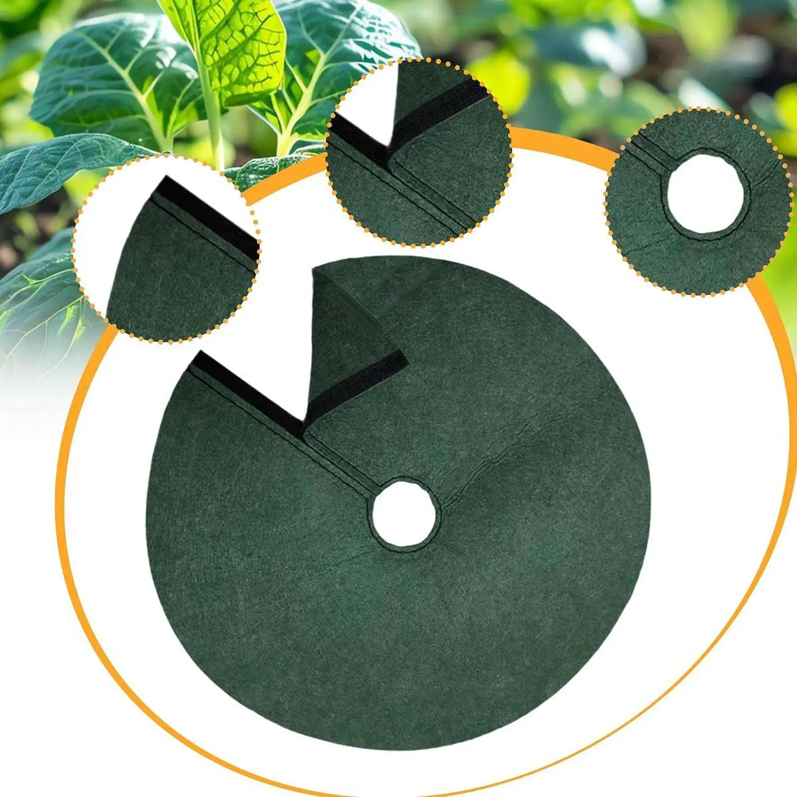 잡초 제어 조경을위한 나무 멀치 링 통기성 보습 재사용 가능한 잡초 성장 방지 천 커버 나무 보호대