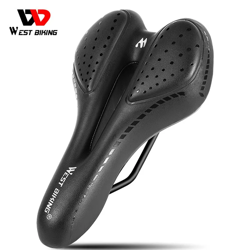 Bicycle Saddle Bicycle Seat Cushion Bike Riding Cushion WEST BIKING Bike Saddle MTB Mountain Road Bicycle Seat PU Leather Gel Painless Cycling Cushion BMX Comfortable Shockproof Parts