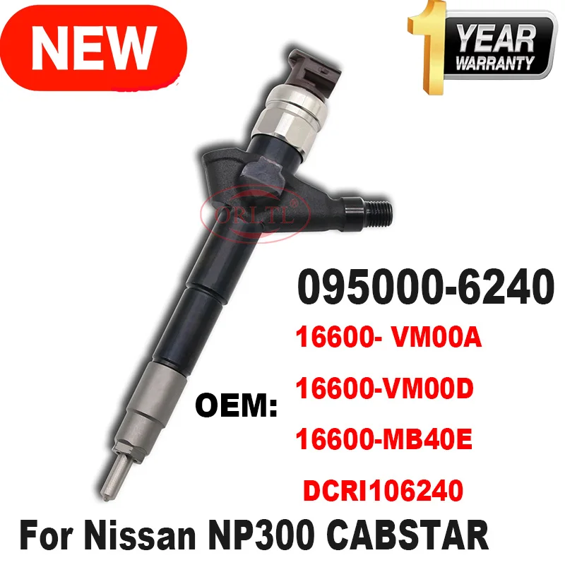 

ORLTL 095000-6240 16600- VM00A 16600-VM00D 16600-MB40E 0950006240 DCRI106240 инжектор с общей топливной магистралью для Nissan NP300 CABSTAR