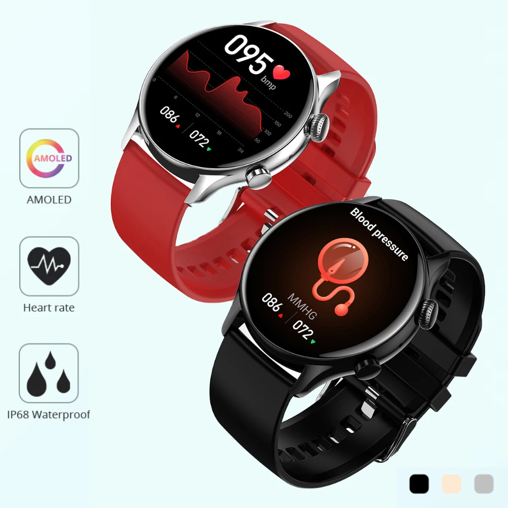 

Smart watch Men Women 1.36 inch AMOLED 390*390 HD Screen SmartWatch Support Bluetooth call NFC Always On Display IP68 Waterproof