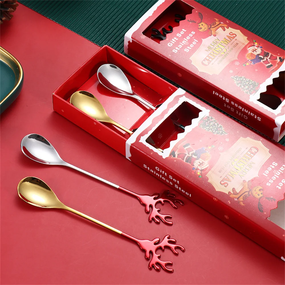 2pcs/Set Stainless Steel Spoon Deer Head Shape Dessert Bartender 3 Sbbc86e0d1ee8448c97210015b5b504f3v
