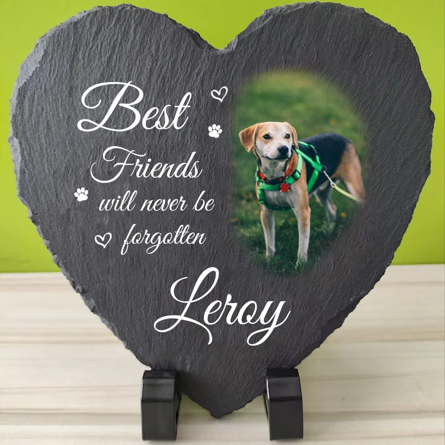 Personalized Pet Dog Photo Memorial Stone 1