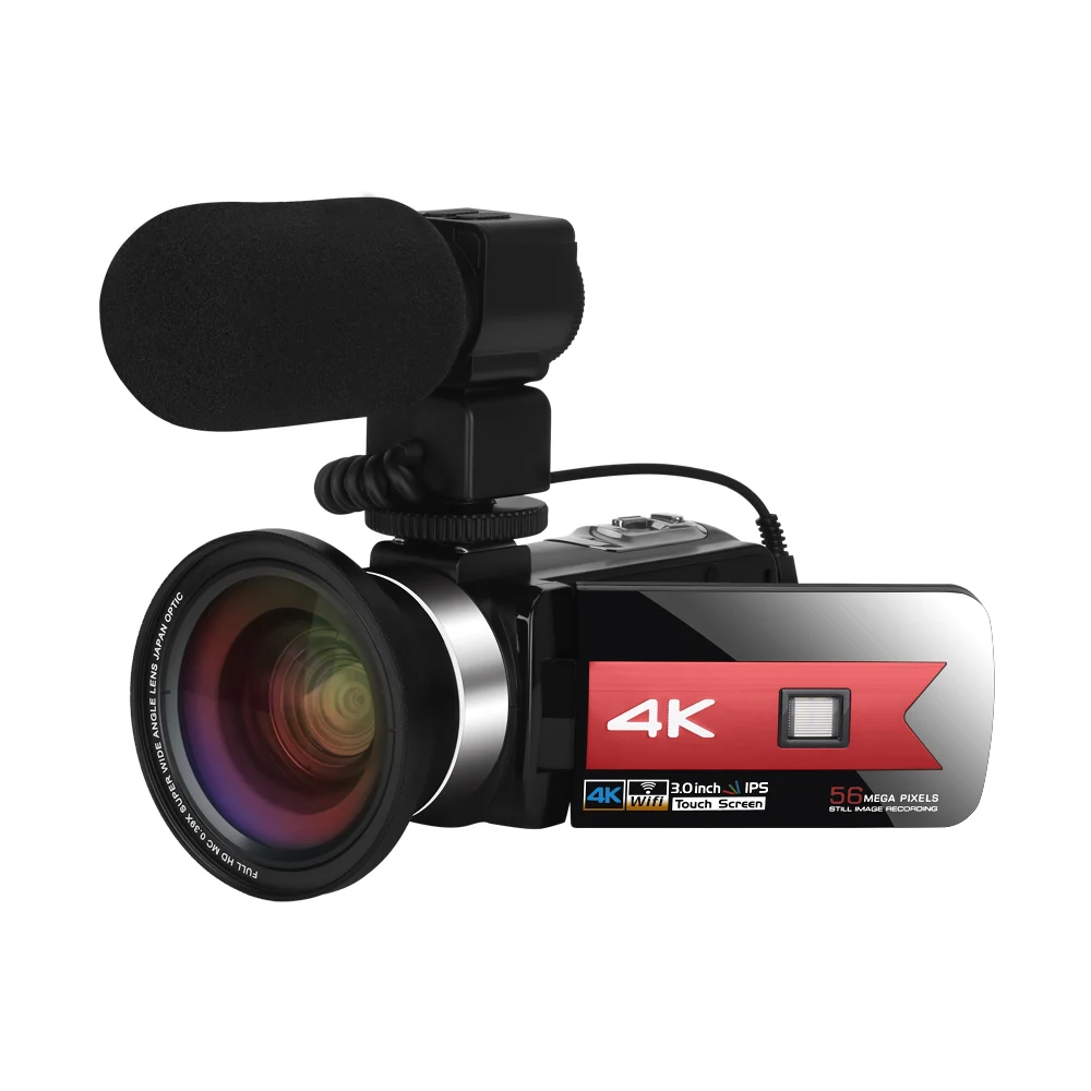 Videocámara Cámara de Video, Cámara Vlogging 4K y 42MP, Cámara Vlog UHD  30FPS, Videocámara con Zoom Digital 18X con Pantalla Abatible de 3.0  Pulgadas
