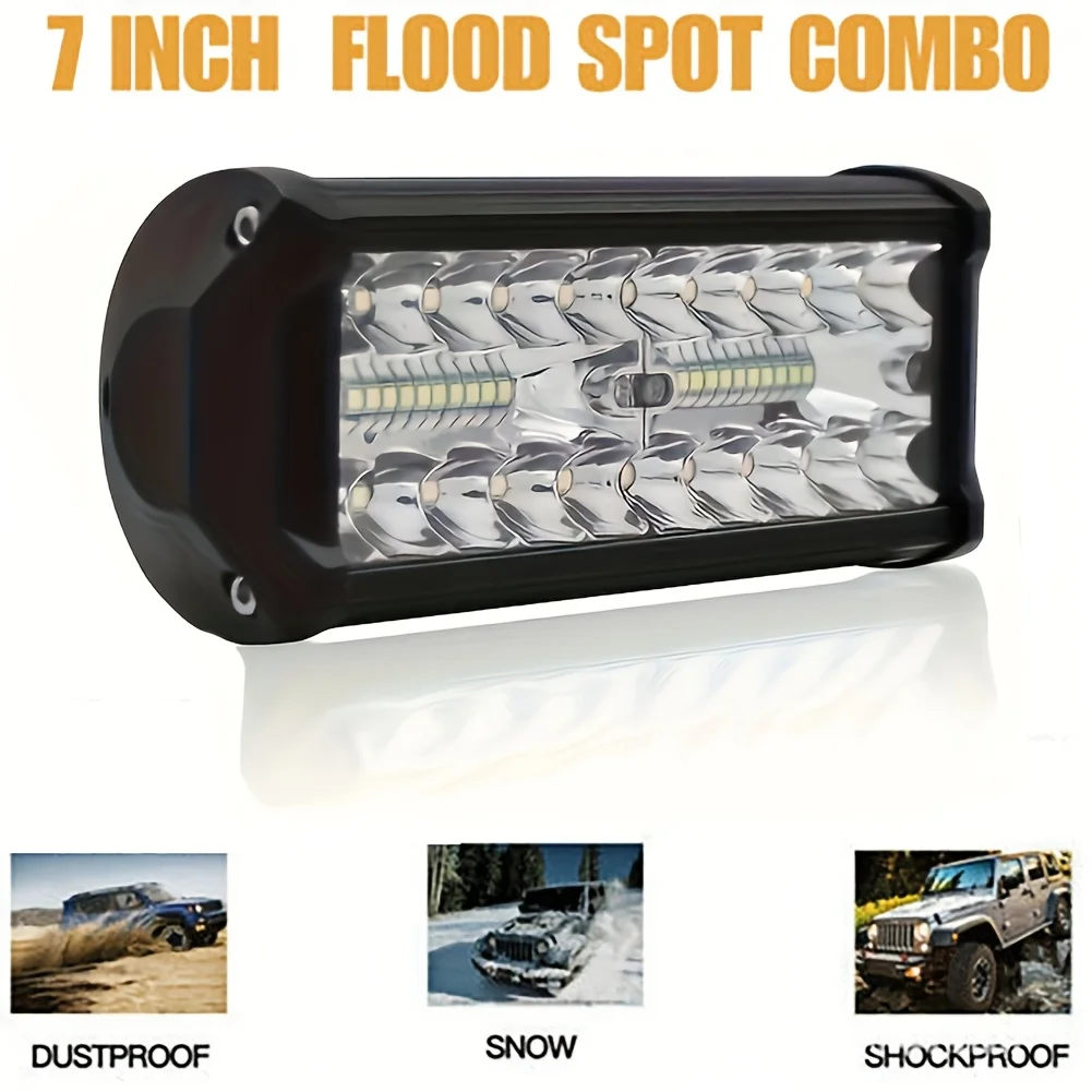 Heyword 7 LED ワークライトバー - オフロード車用スポット＆フラッドコンボ - SUV＆トラック用オフロードスポットライト