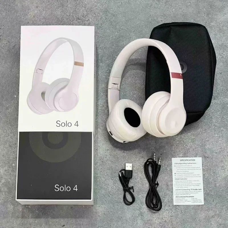 New Solo4 Head mounted Bluetooth Earphones with Pop up Window Foldable Storage Bag, Heavy Bass Earphones 3