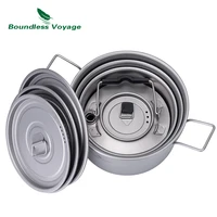 Boundless Voyage-Marmite en titane avec poignée pliante, ensemble de cuisine 2