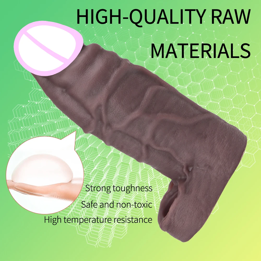 Penis Enlargemen Extender Condoms Reusable Sleeve For Men