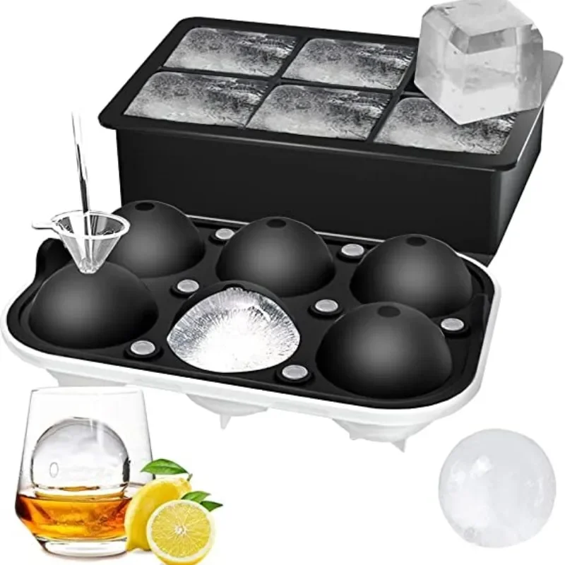 Silicone Spherical Ice Cube Molds - Reusable Ice Cube Maker