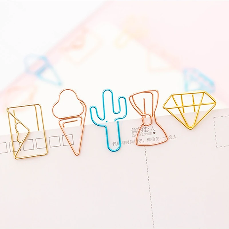 

10pcs/lot Hollow paper clip set cute bookmark clip Mini Hollow Creative Kawaii Vintage Office Stationery Cute Bookmark Clip