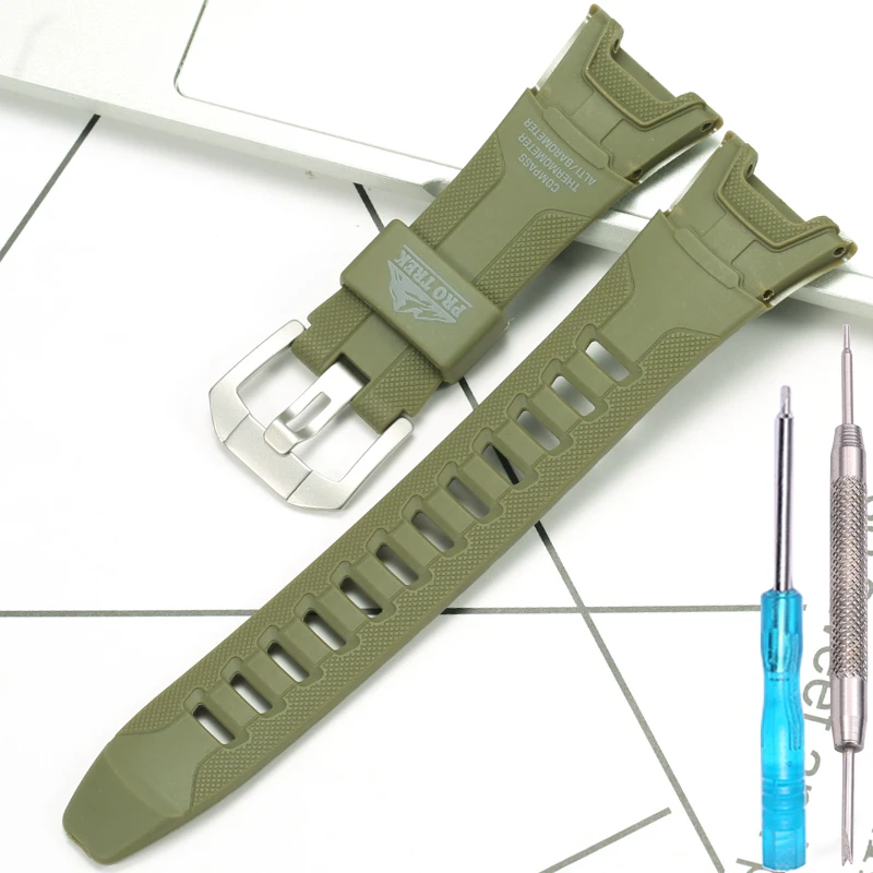 Resin Watchband For Casio Pathfinder PAW1300 PRW1300 PRG110 Strap