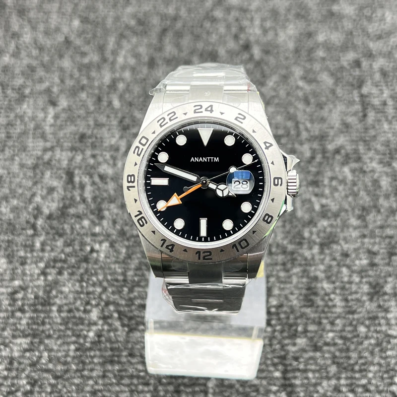 

42mm Mechanical GMT Ice Blue Lumens Oyster Bracelet 904 Stainless Steel Shanghai 3285 Caliber 28800 Amplitude 3BAR waterproof