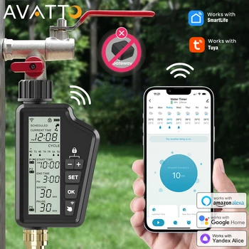 AVATTO Tuya WiFi minuterie d'arrosage intelligente pour maison extérieure, contrôleur d'irrigation automatique pour pelouse de jardin prise en charge Alexa Google Home 1