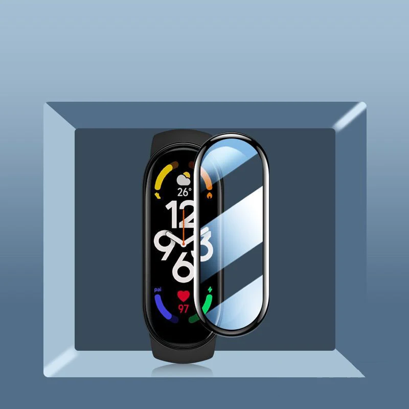 

Защитная пленка из мягкого стекла для xiaomi mi band 7 защитная пленка для mi band 7 NFC смарт-часы черная изогнутая пленка