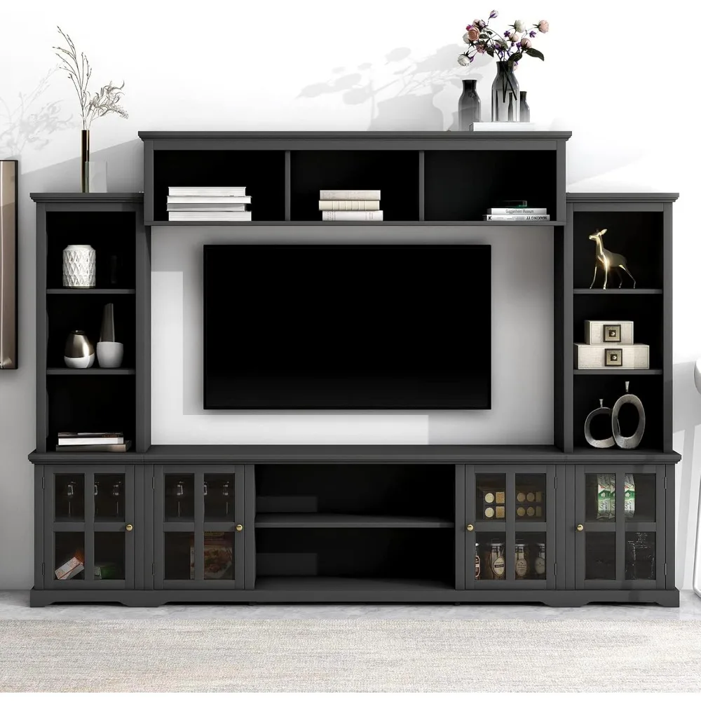Modern TV Stand Storage Media Console Entertainment Center, Entertainment Wall Unit with Bridge, Modern TV Console Table 3