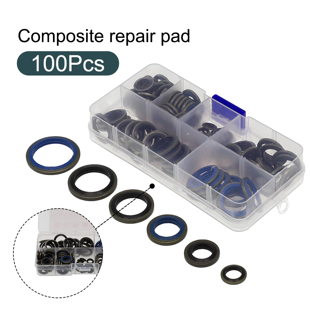 

100pcs/ 245pcs Assorted Sealing Gasket Combination Gasket M6 - M16 M6 - M30 M6 To M30 Repair Box Practical To Use