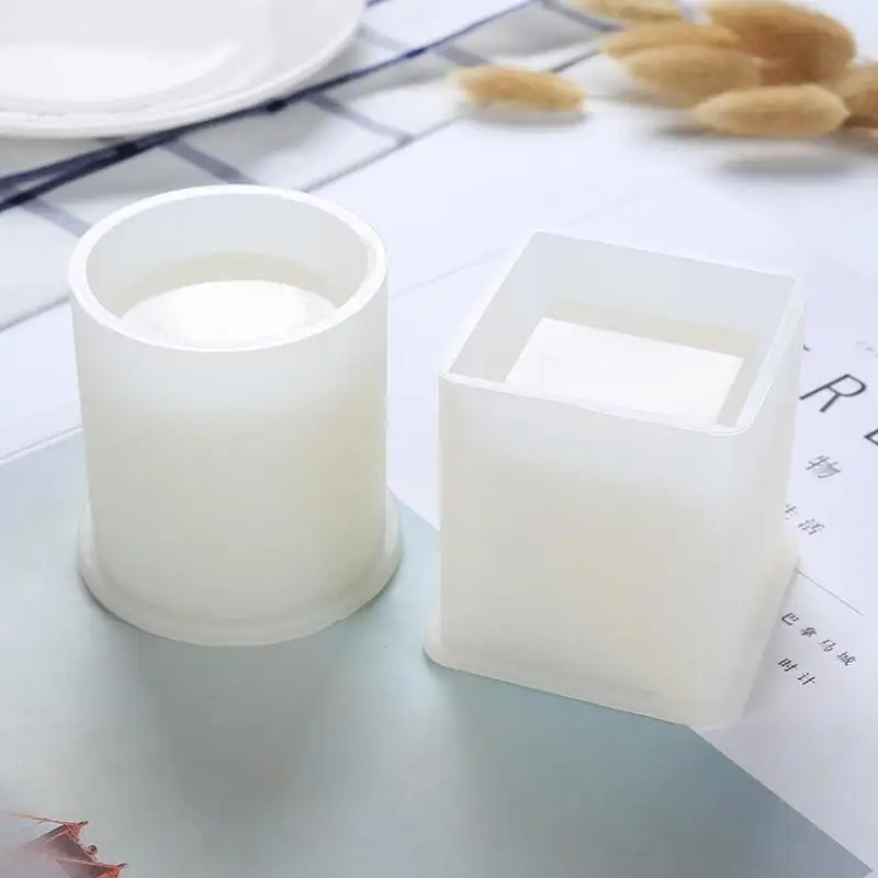 Square Round Silicone Mould Dried Flower Resin Decorative Craft DIY Storage Pen Holder Mold Jewelry Storage Box Resin Molds