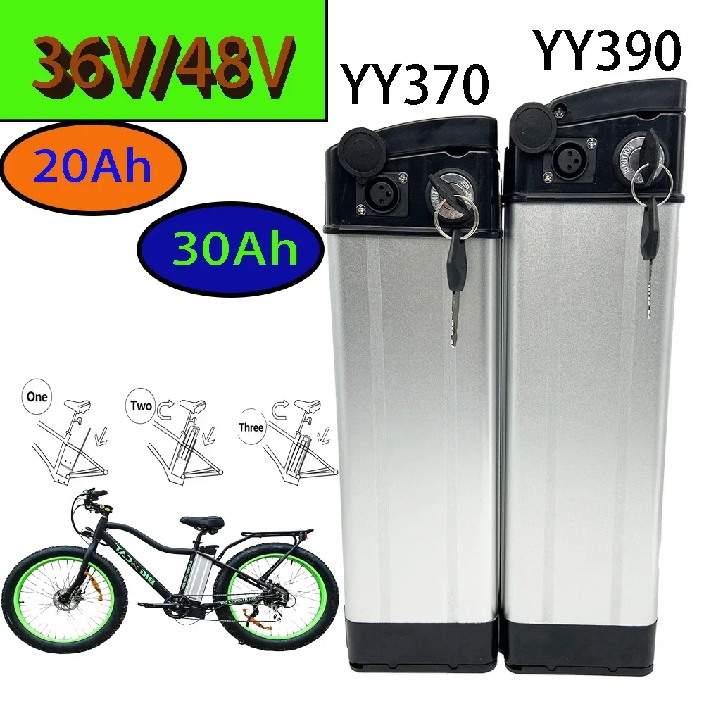 

New battery 36V/48/52 18650 lithium battery, 20Ah/30Ah/40Ah/Silverfish, electric bicycle battery, with BMS 350 W, 500 W, 750 W,