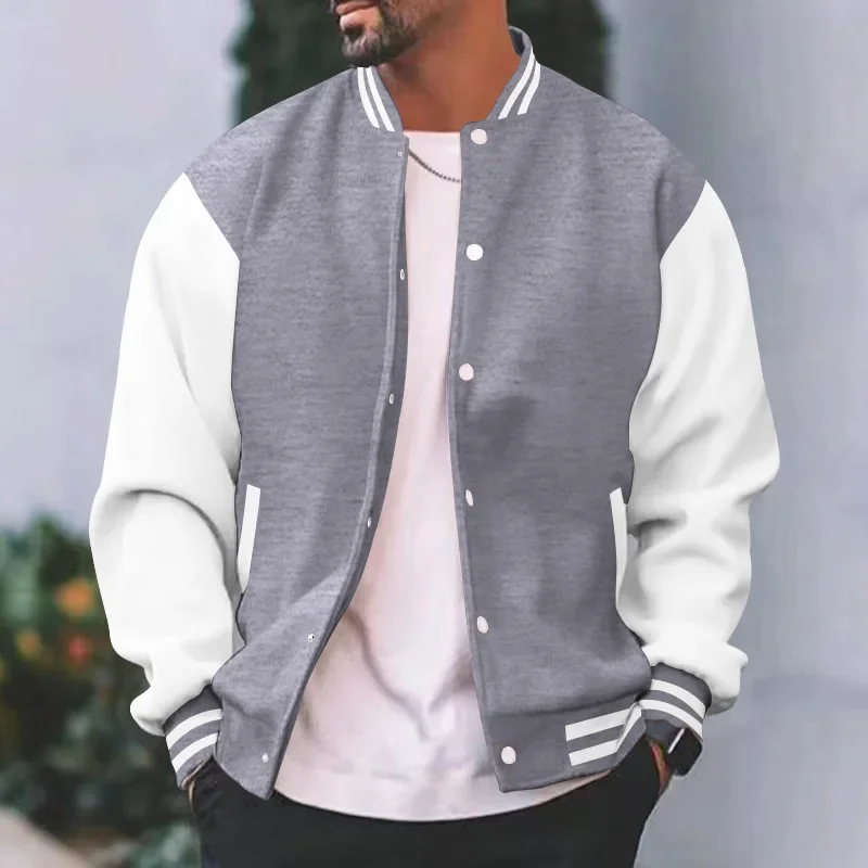 Men Winter Jacket blank Letterman bomber varsity jackets button up Baseball Fashion coat spring 2023 Mens clothing