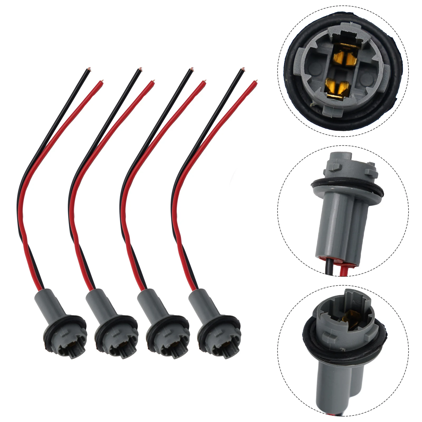 4Pcs Car Truck LED Lamps Bulbs Wedge Holder Base T15 W16W Connector Extension Adapters Sockets Bulb Bundle PigTail Accessories