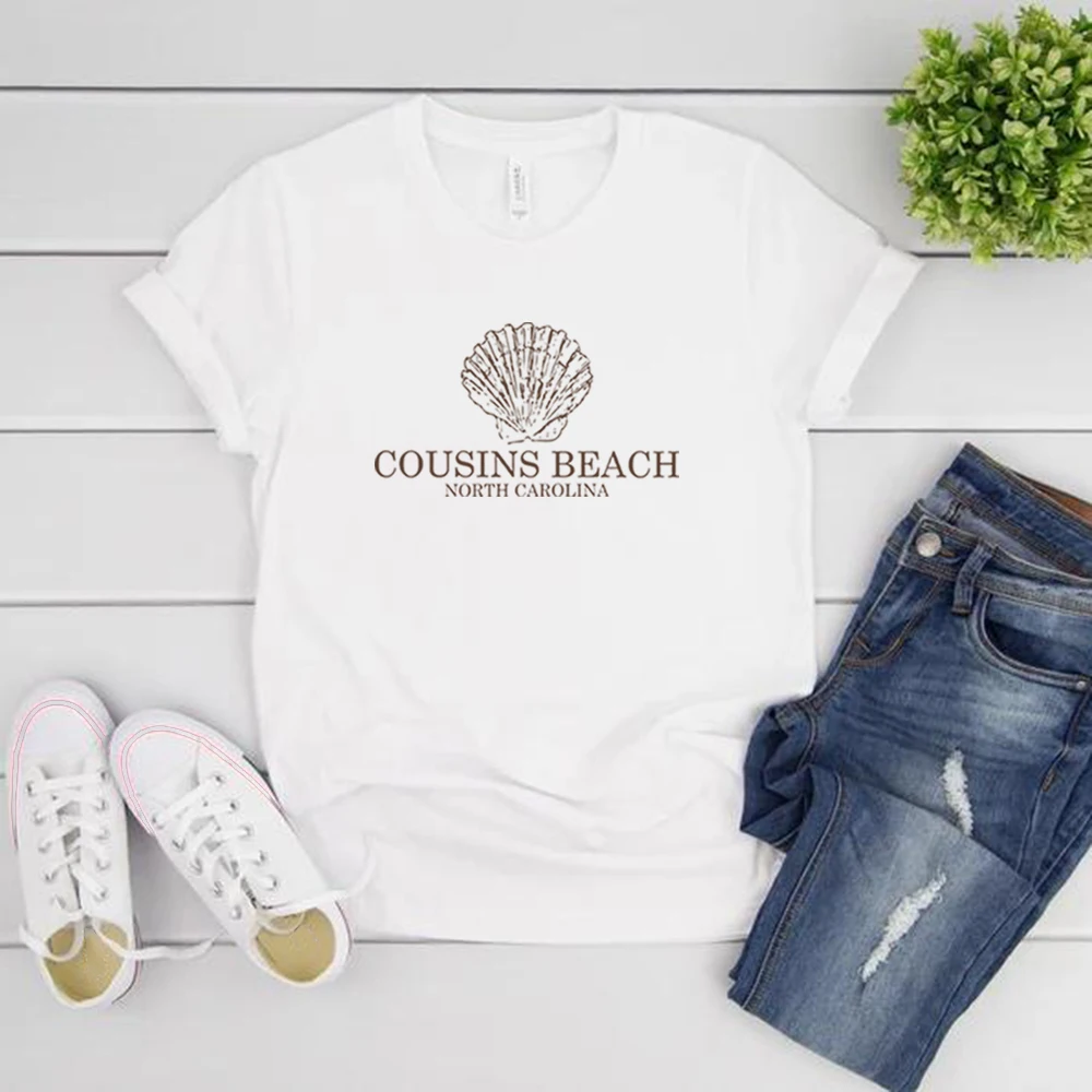 

Cousins Beach T Shirt Summer I Turned Pretty T-Shirt Tv Show Inspired Tee Women Graphic T Shirts Vintage Casual Streetwear Tops
