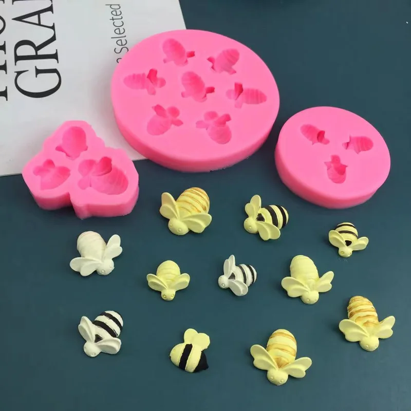 DIY 베이킹 도구 꿀벌 벌집 실리콘 몰드 초콜릿 캔디 케이크 장식 도구 점토 석고 베이킹 몰드 장식 도구