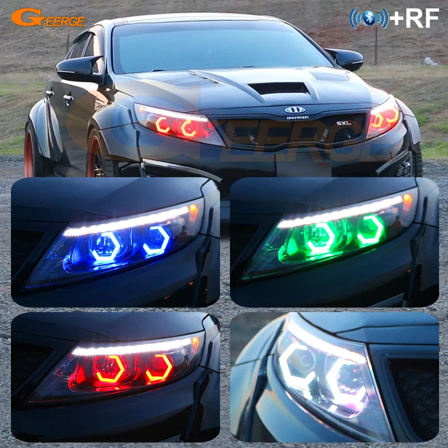 For Kia Optima K5 2010 2018 RF Remote Bluetooth compatible APP Multi Color RGB LED Angel Eyes