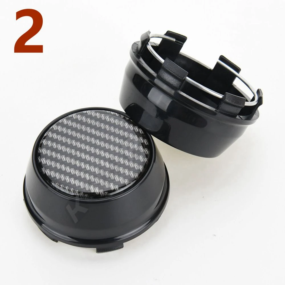 4PCS OD 66MM / ID 61MM Cap Sport Rim Blank Emblem Silver Red Blue Carbon Fiber No Wheel Centre Cap Wheel Cover Hub Caps