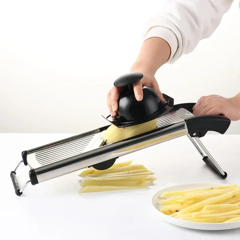 Adjustable Vegetable Slicer Stainless Steel Potatoes Onion Carrot Lemon Cutter Multifunctional Grater Home Kitchen Accessories