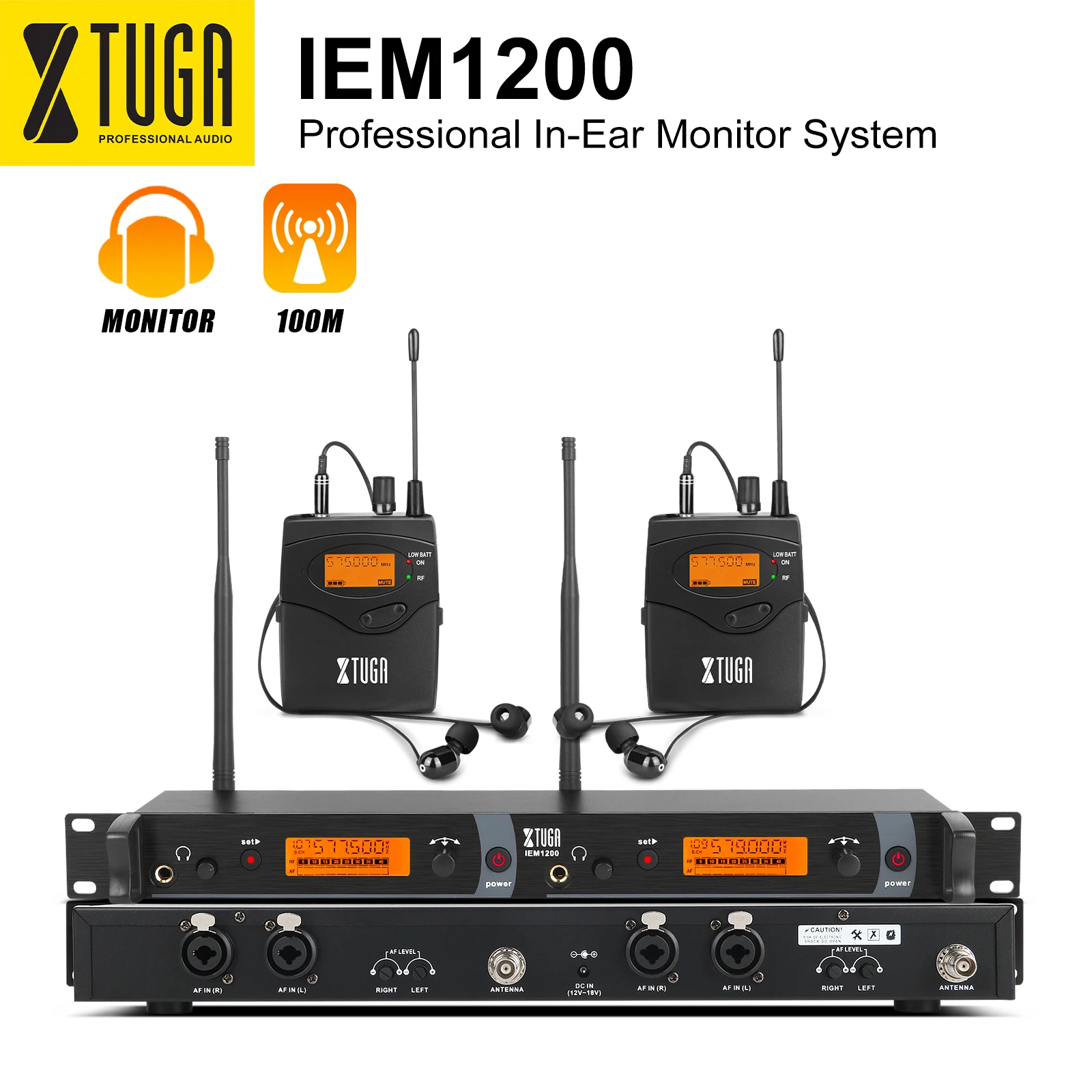 XTUGA IEM1200 монитор для ушей, беспроводная система, многокорпусный монитор, профессиональный монитор для выступлений на сцене, реторный монитор