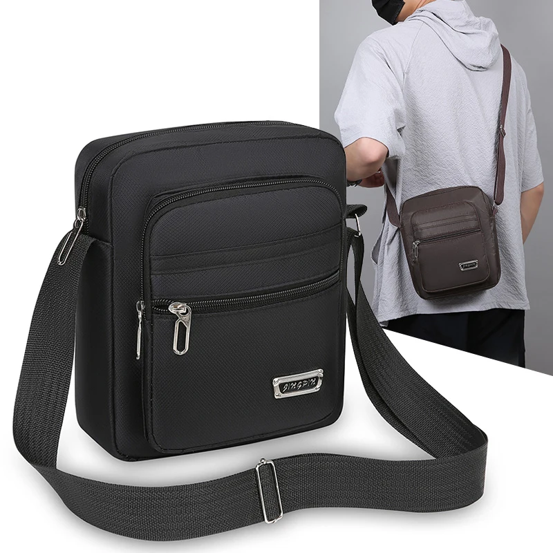 1 multi-layer shoulder bag, unisex business bag, daily commuting bag, mobile phone bag, crossbody bag